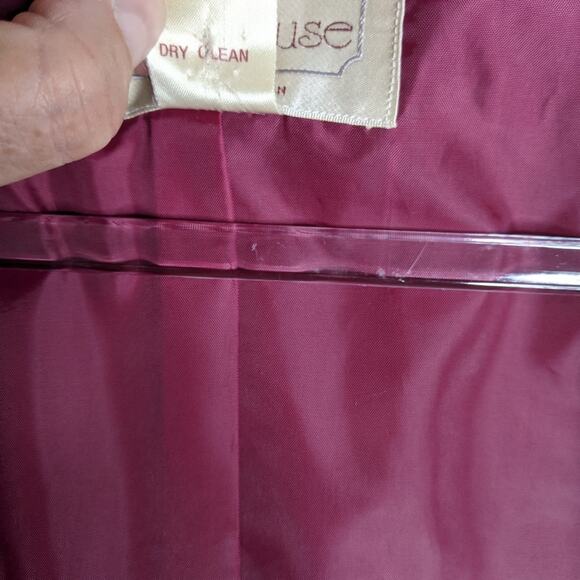 Vintage 80's Townhouse Corduroy Blazer Unstructured One Button Raspberry Pink - Picture 8 of 10